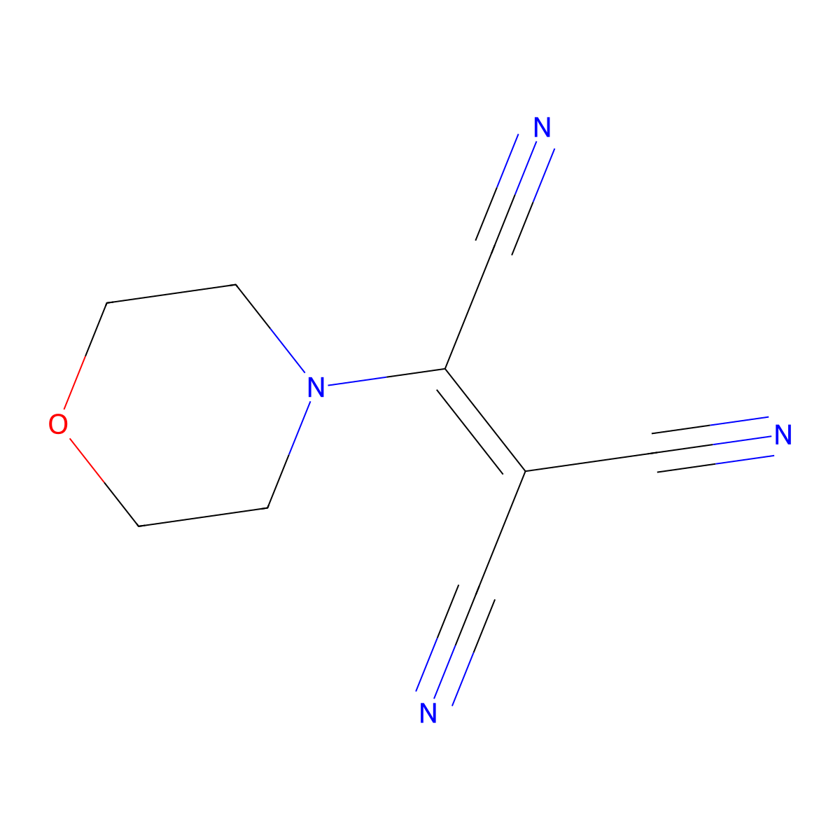 2-(Morpholin-4-yl)ethene-1,1,2-tricarbonitrile molecular structure, CAS 56329-92-1