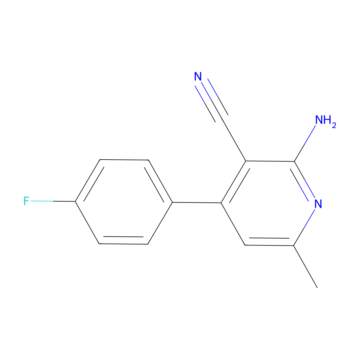 2-Amino-4-(4-fluorophenyl)-6-methylpyridine-3-carbonitrile molecular structure, CAS 5633-02-3