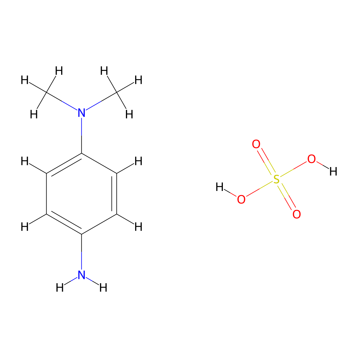 N,N-Dimethyl-p-phenylenediamine sulfate molecular structure, CAS 56331-39-6