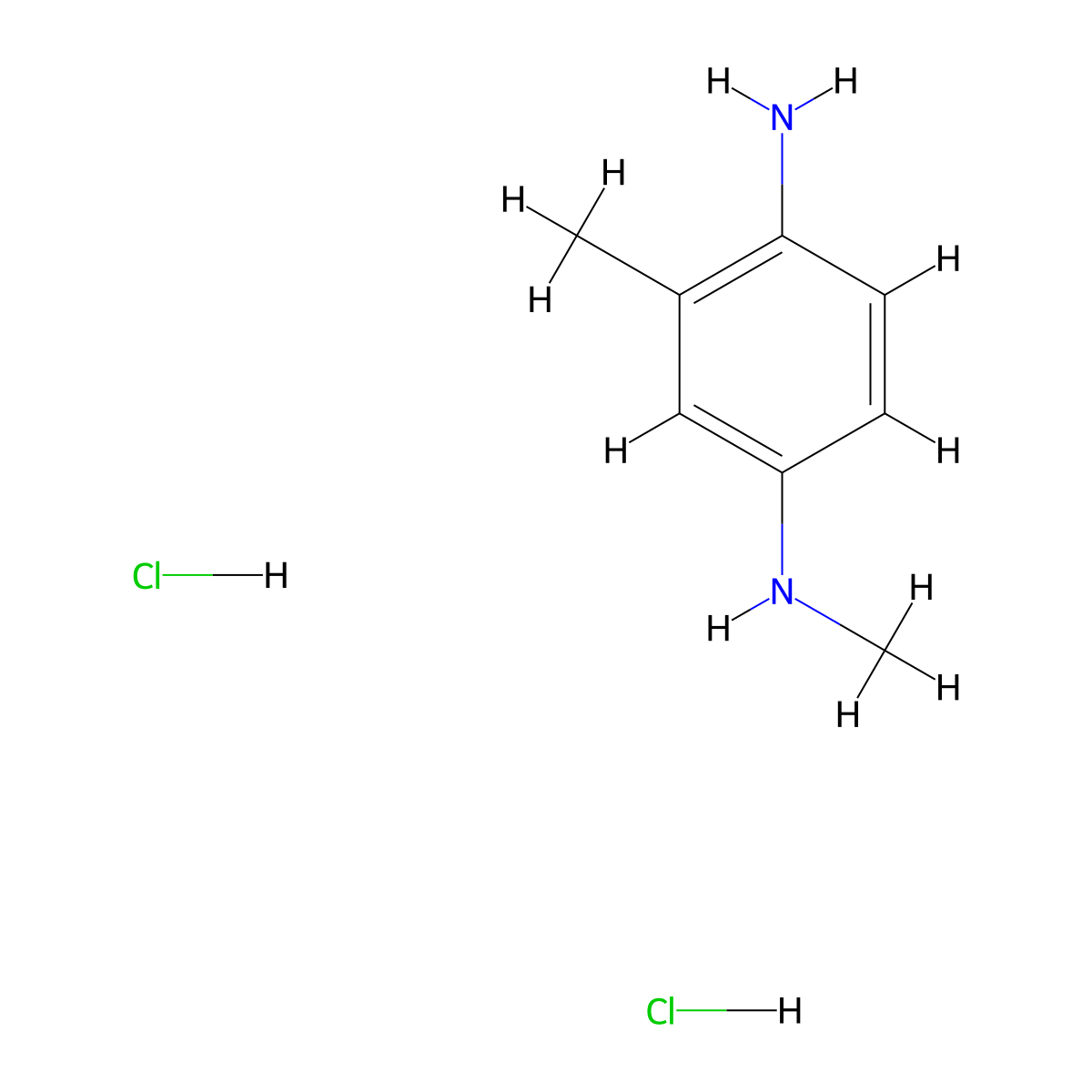 N1,3-dimethylbenzene-1,4-diamine dihydrochloride molecular structure, CAS 56331-40-9