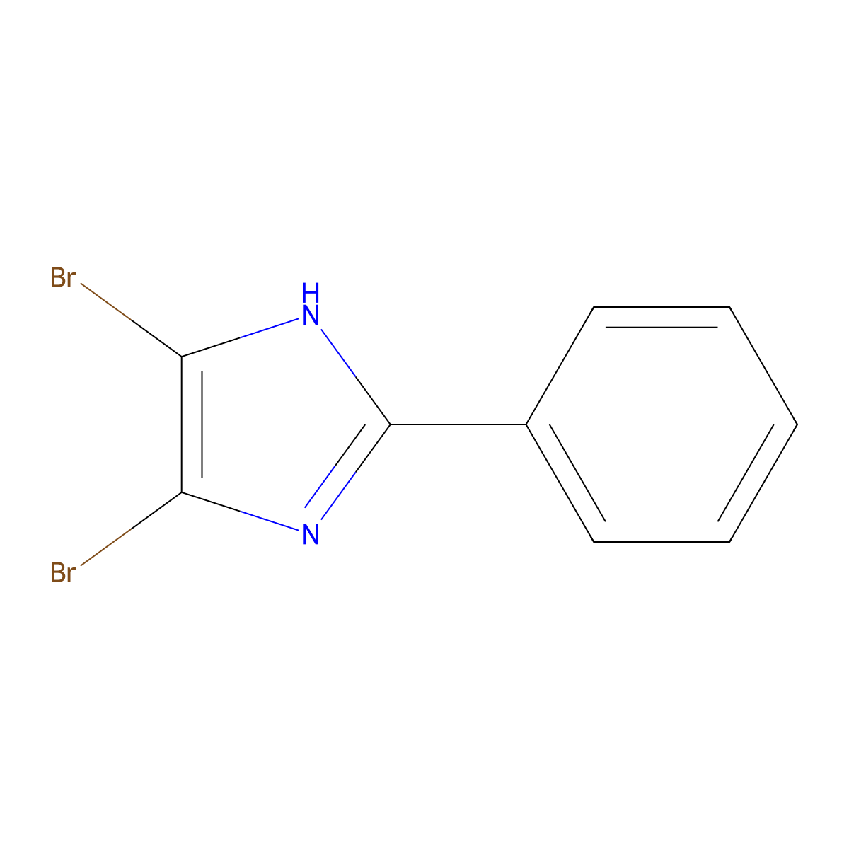 4,5-Dibromo-2-phenyl-1H-imidazole molecular structure, CAS 56338-00-2