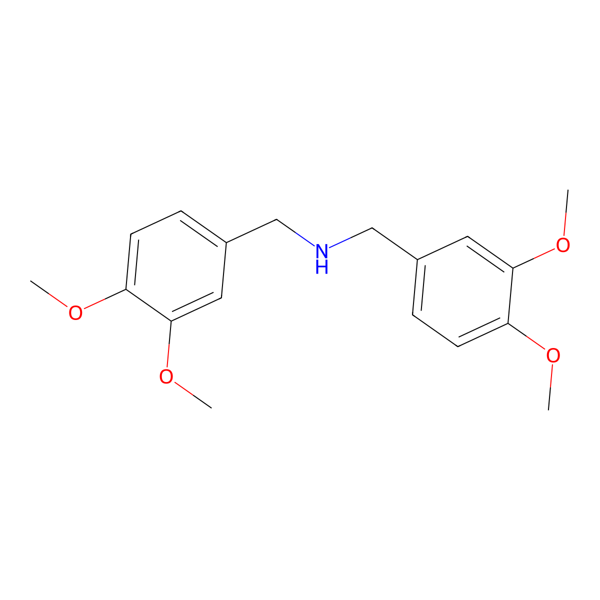 Bis(3,4-dimethoxybenzyl)amine molecular structure, CAS 5634-21-9