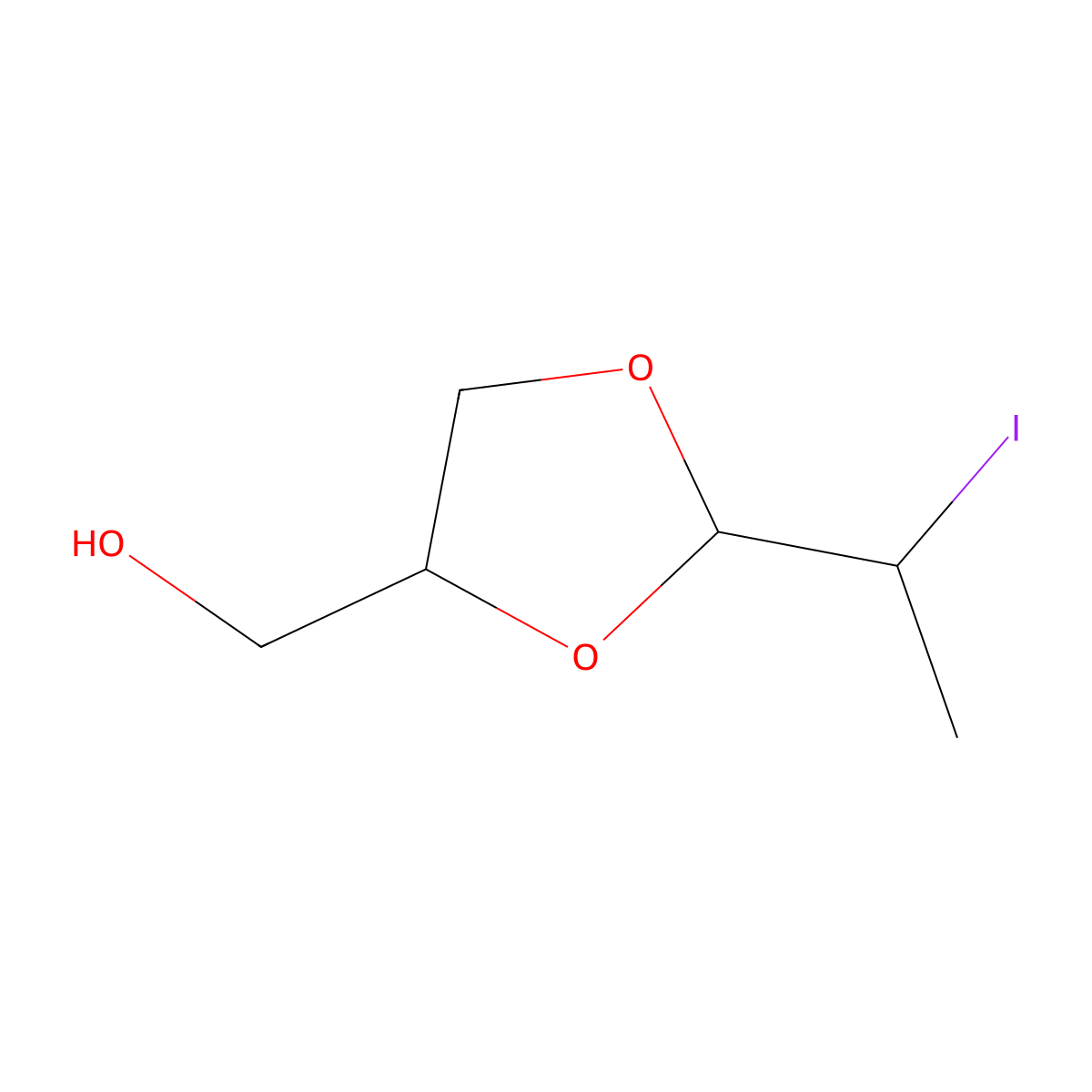 2-(1-Iodoethyl)-1,3-dioxolane-4-methanol molecular structure, CAS 5634-39-9