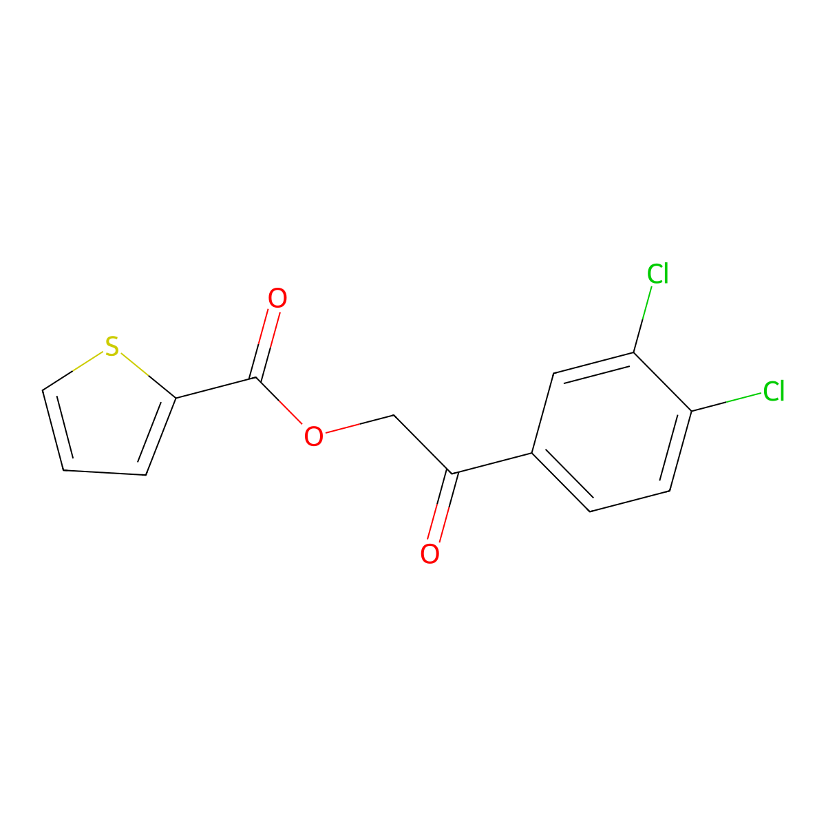 2-(3,4-Dichlorophenyl)-2-oxoethyl thiophene-2-carboxylate molecular structure, CAS 5634-55-9