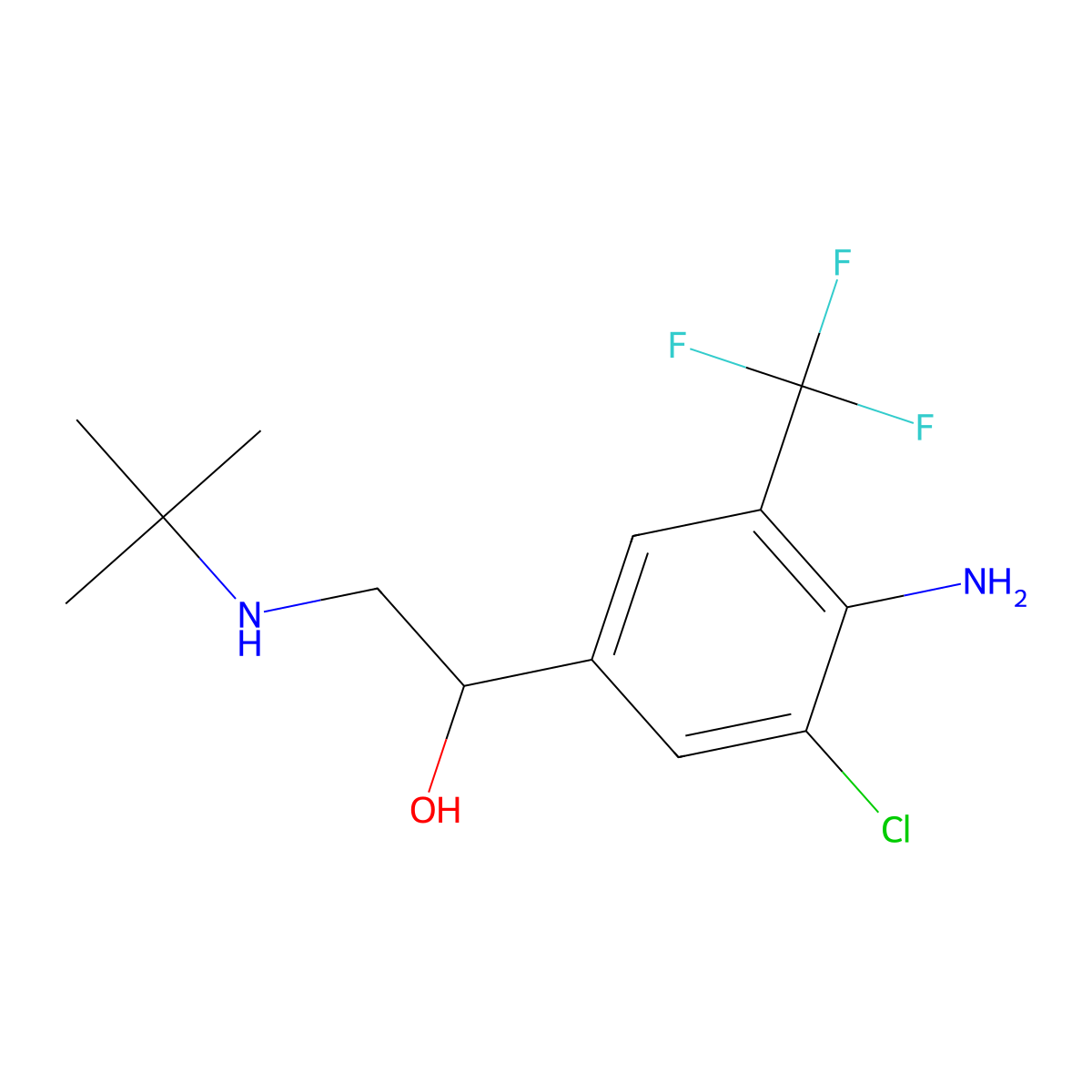 Mabuterol molecular structure, CAS 56341-08-3
