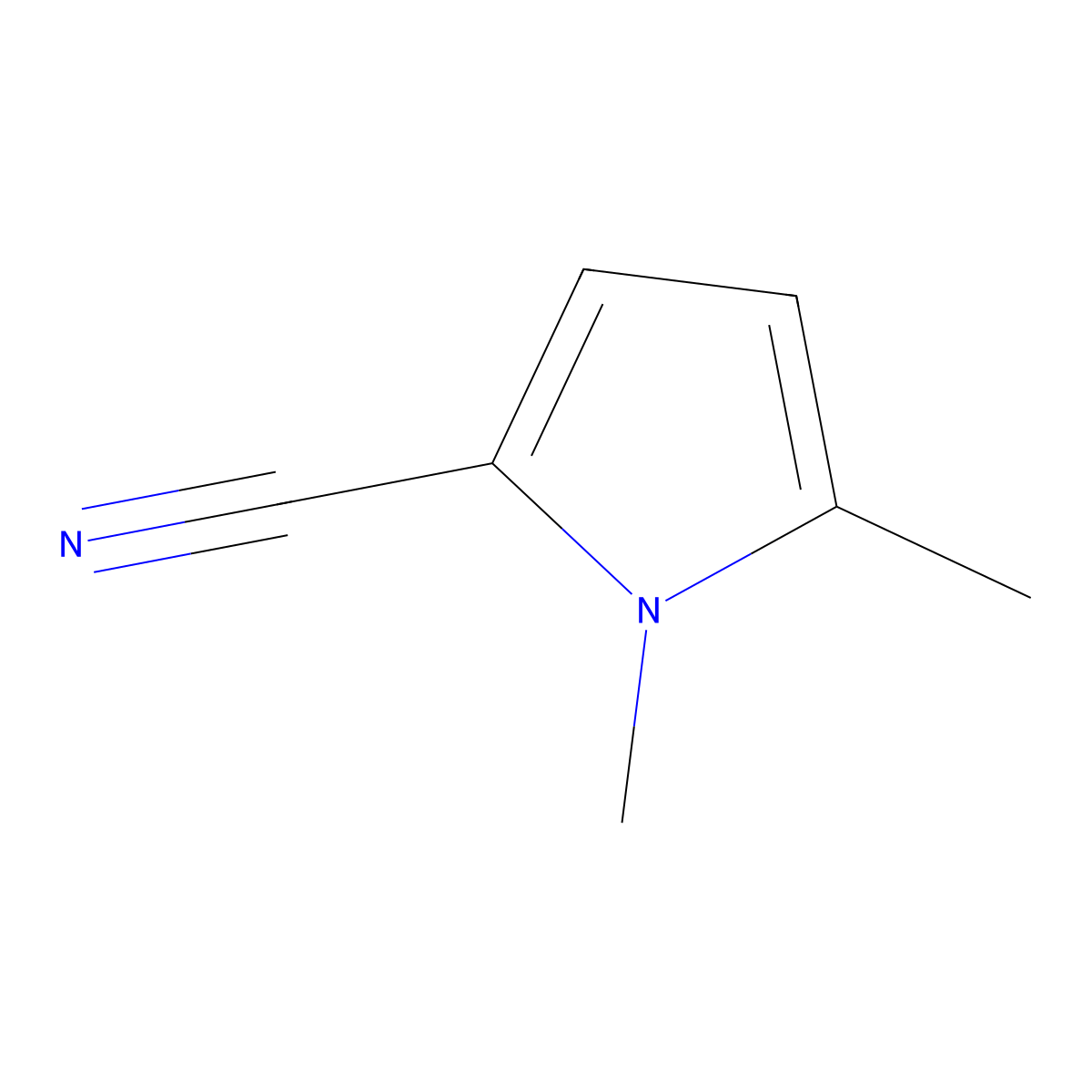 1,5-Dimethylpyrrole-2-carbonitrile molecular structure, CAS 56341-36-7