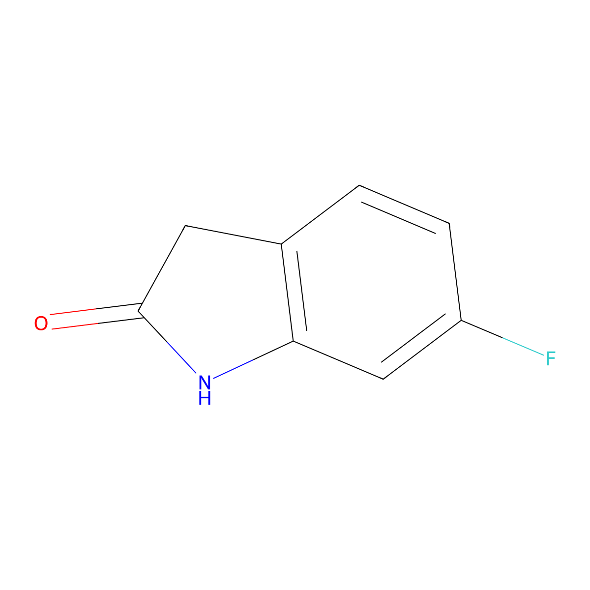 6-fluoro-2,3-dihydro-1H-indol-2-one molecular structure, CAS 56341-39-0