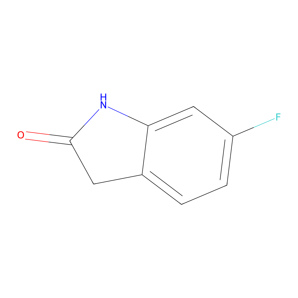 6-fluoro-2,3-dihydro-1H-indol-2-one molecular structure, CAS 56341-39-0