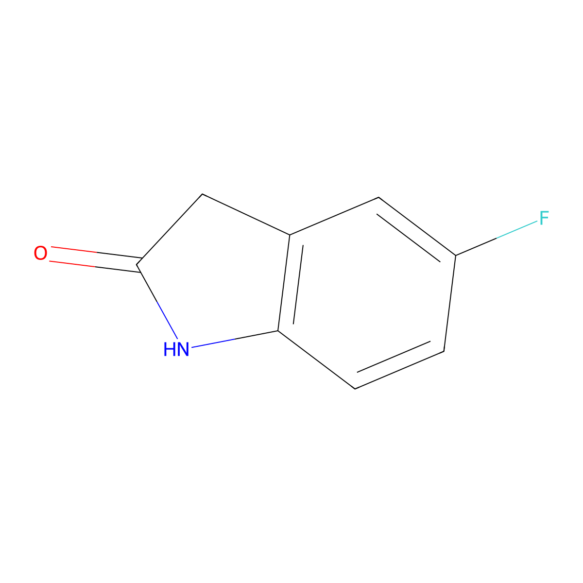 5-fluoro-1,3-dihydro-2H-indol-2-one molecular structure, CAS 56341-41-4