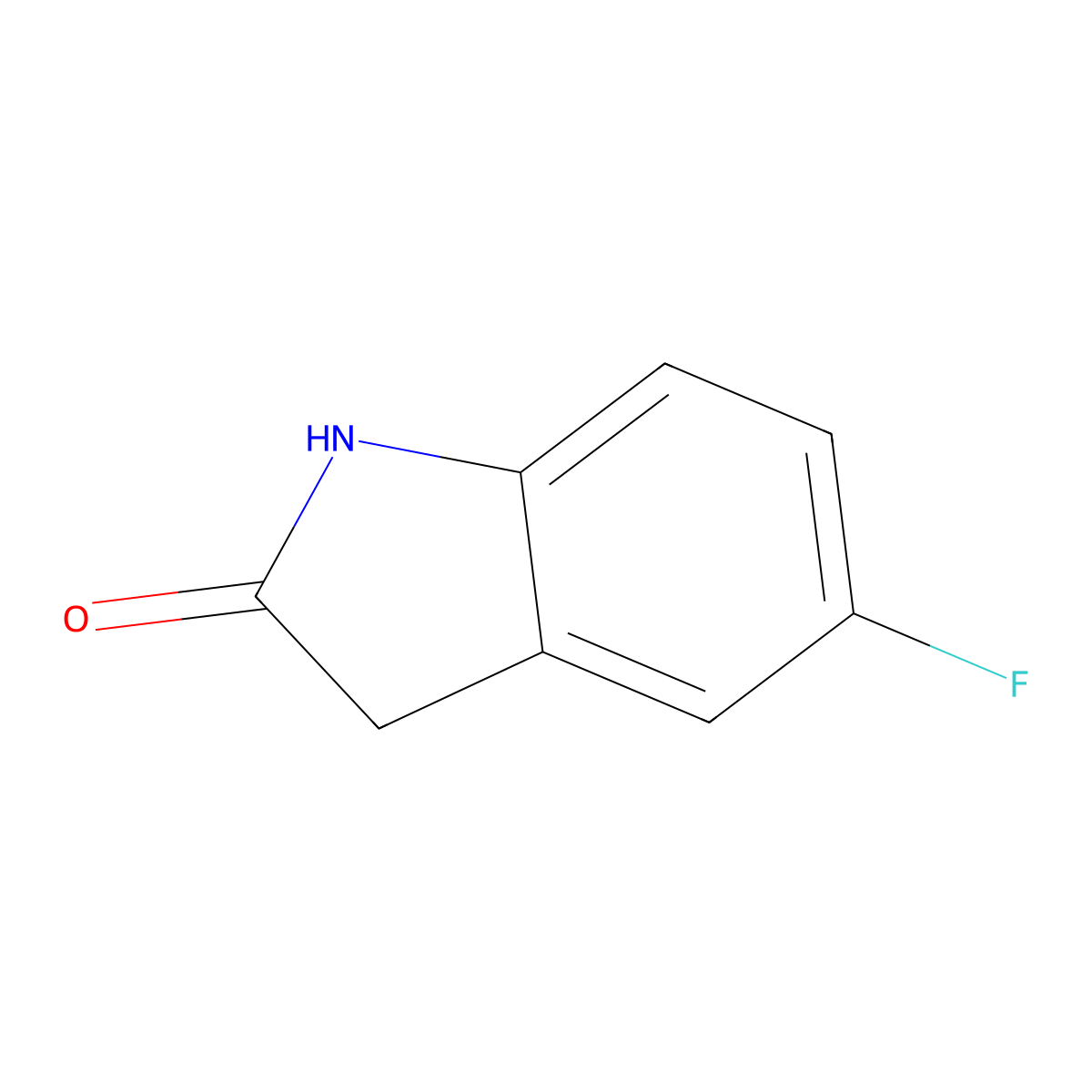 5-fluoro-1,3-dihydro-2H-indol-2-one molecular structure, CAS 56341-41-4