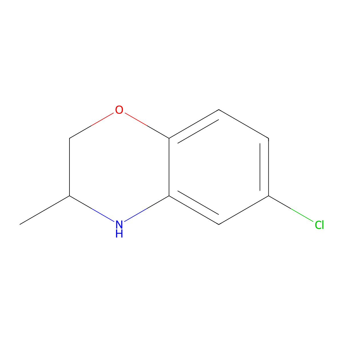 6-Chloro-3-methyl-3,4-dihydro-2H-1,4-benzoxazine molecular structure, CAS 56346-38-4