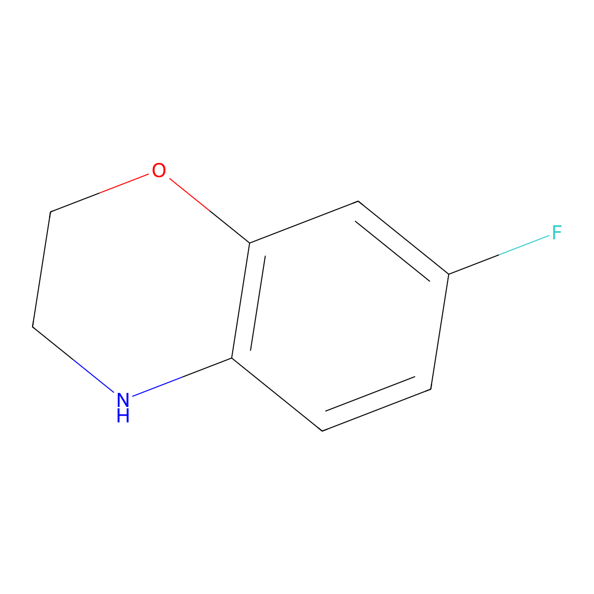 7-fluoro-3,4-dihydro-2H-1,4-benzoxazine molecular structure, CAS 56346-41-9