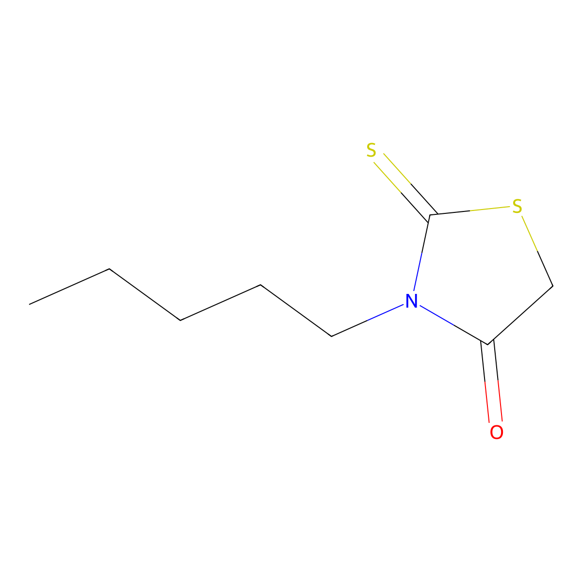 3-Pentyl-2-sulfanylidene-1,3-thiazolidin-4-one molecular structure, CAS 56347-25-2