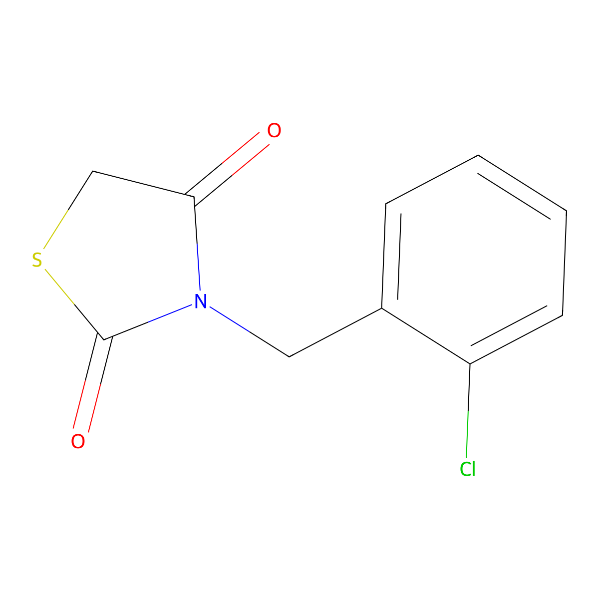 3-[(2-Chlorophenyl)methyl]-1,3-thiazolidine-2,4-dione molecular structure, CAS 56347-37-6