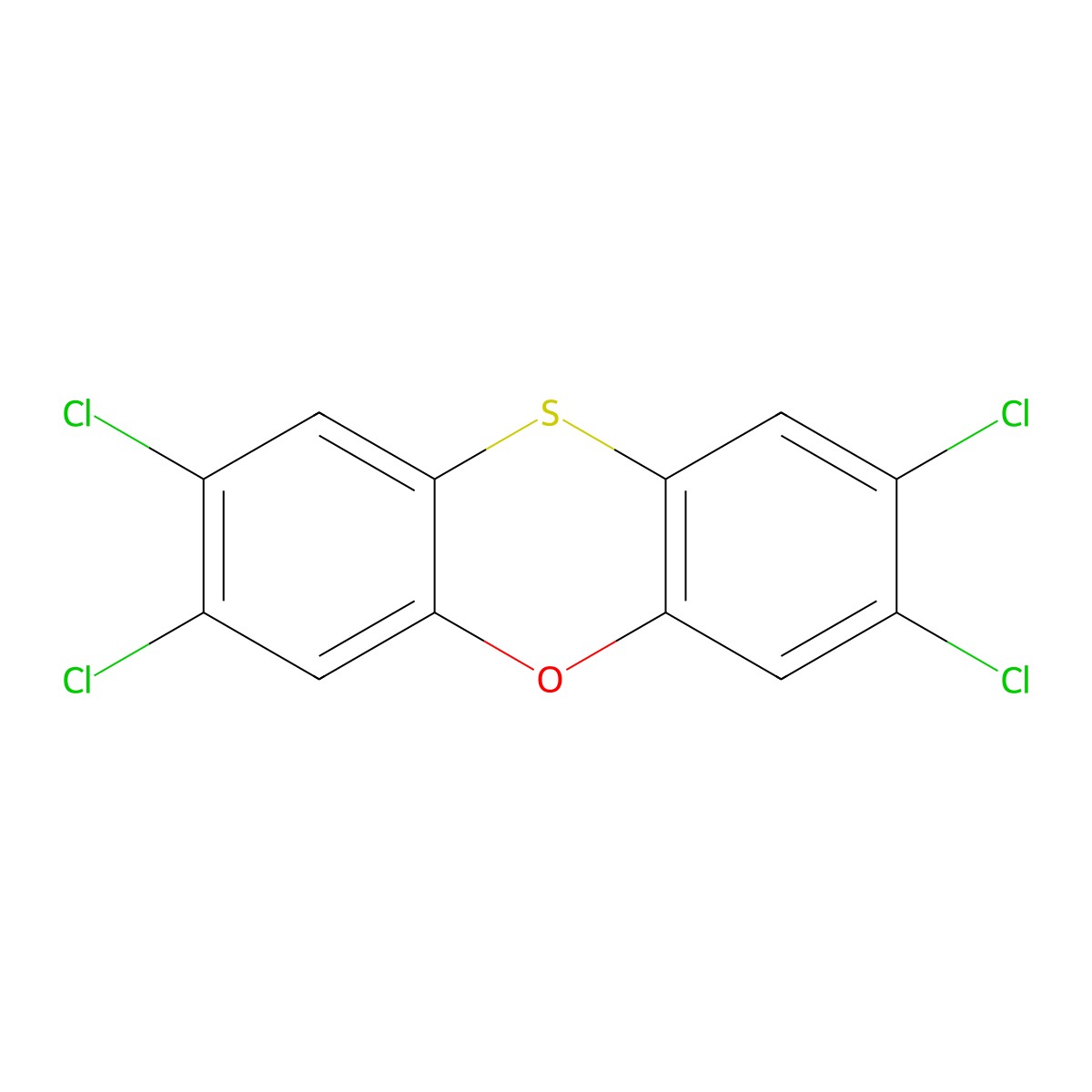 2,3,7,8-Tetrachlorophenoxathiine molecular structure, CAS 56348-76-6