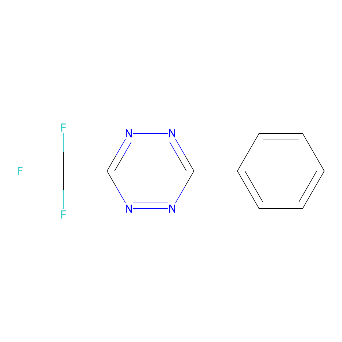 3-Phenyl-6-(trifluoromethyl)-1,2,4,5-tetrazine molecular structure, CAS 56349-37-2