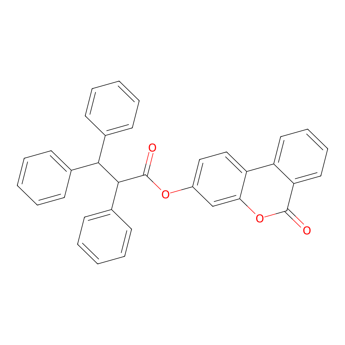 6-Oxobenzo[c]chromen-3-yl 2,3,3-triphenylpropanoate molecular structure, CAS 5635-05-2