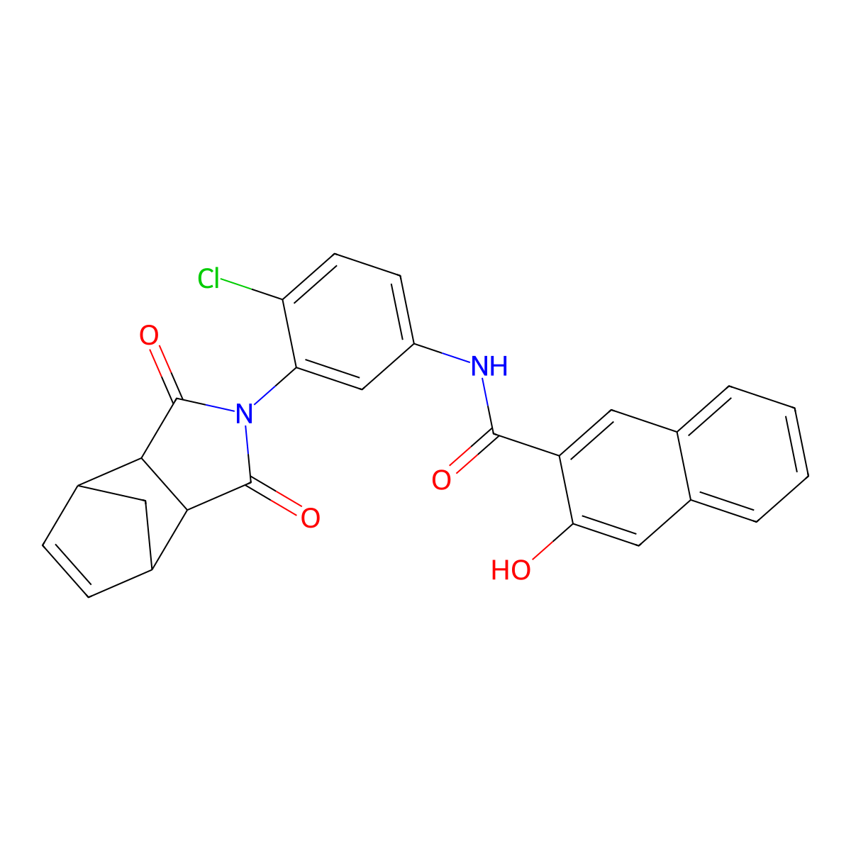 N-[4-Chloro-3-(3,5-dioxo-4-azatricyclo[5.2.1.02,6]dec-8-en-4-yl)phenyl]-3-hydroxynaphthalene-2-carboxamide molecular structure, CAS 5635-14-3