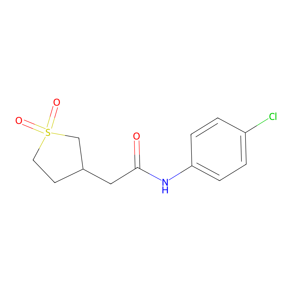 N-(4-chlorophenyl)-2-(1,1-dioxothiolan-3-yl)acetamide molecular structure, CAS 5635-24-5