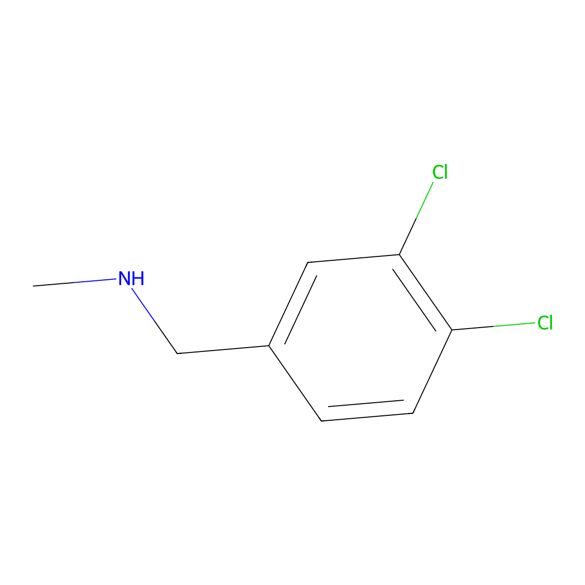 [(3,4-Dichlorophenyl)methyl](methyl)amine molecular structure, CAS 5635-67-6