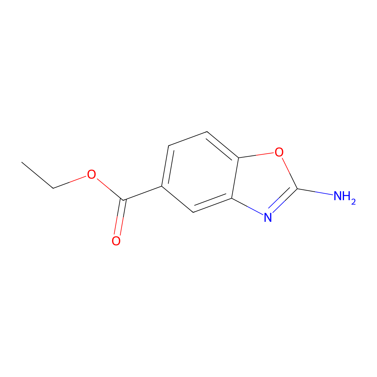 Ethyl 2-aminobenzo[d]oxazole-5-carboxylate molecular structure, CAS 56350-62-0