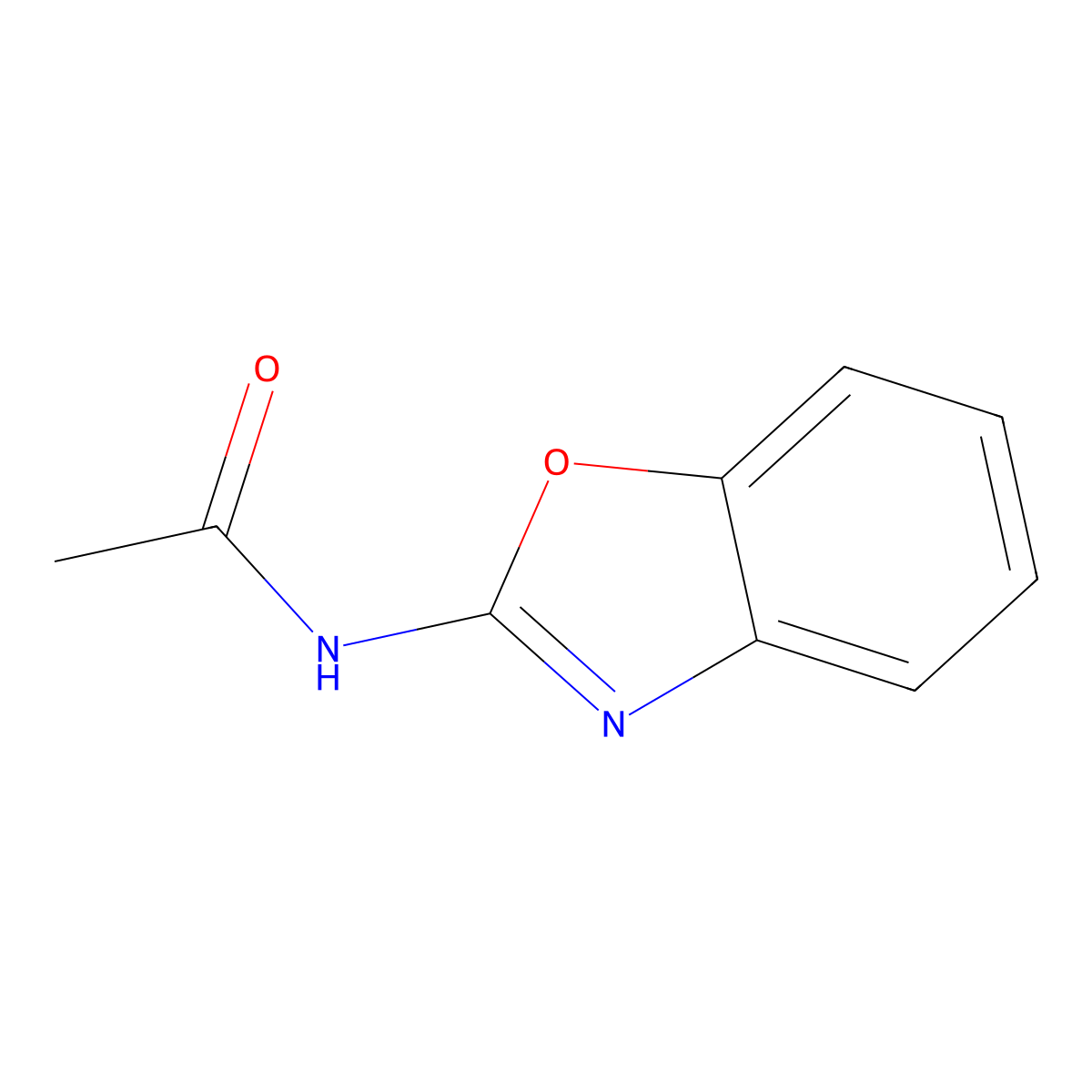 N-(1,3-benzoxazol-2-yl)acetamide molecular structure, CAS 56350-63-1