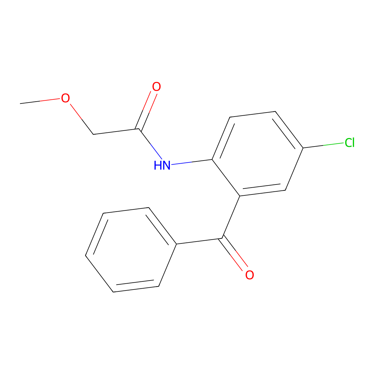 N-(2-benzoyl-4-chlorophenyl)-2-methoxyacetamide molecular structure, CAS 56351-55-4