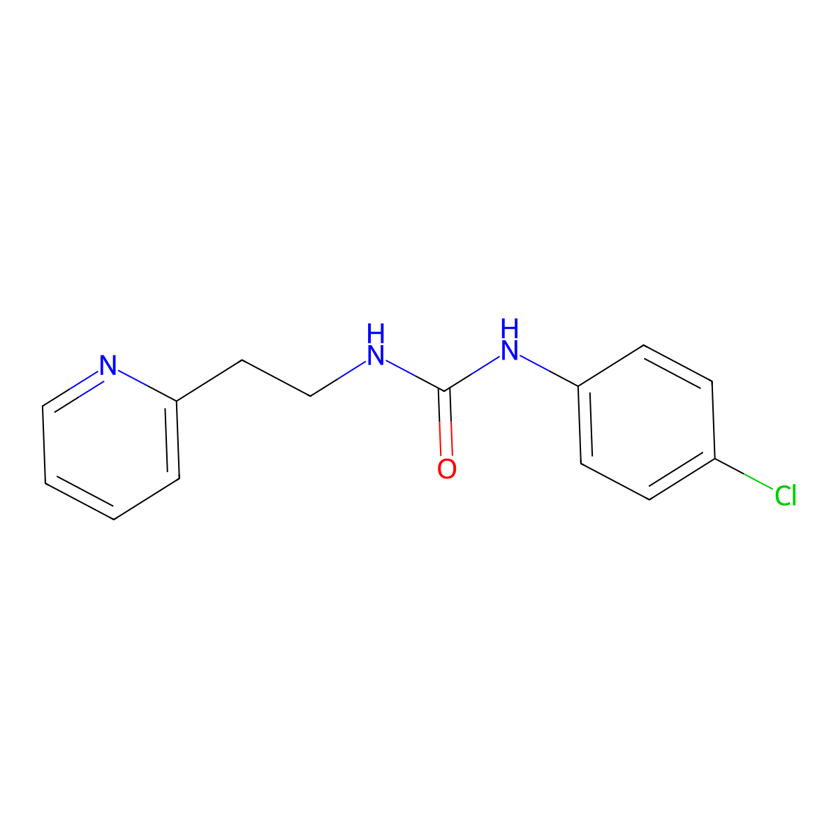 N-(4-chlorophenyl)-N'-[2-(2-pyridinyl)ethyl]urea molecular structure, CAS 56352-50-2