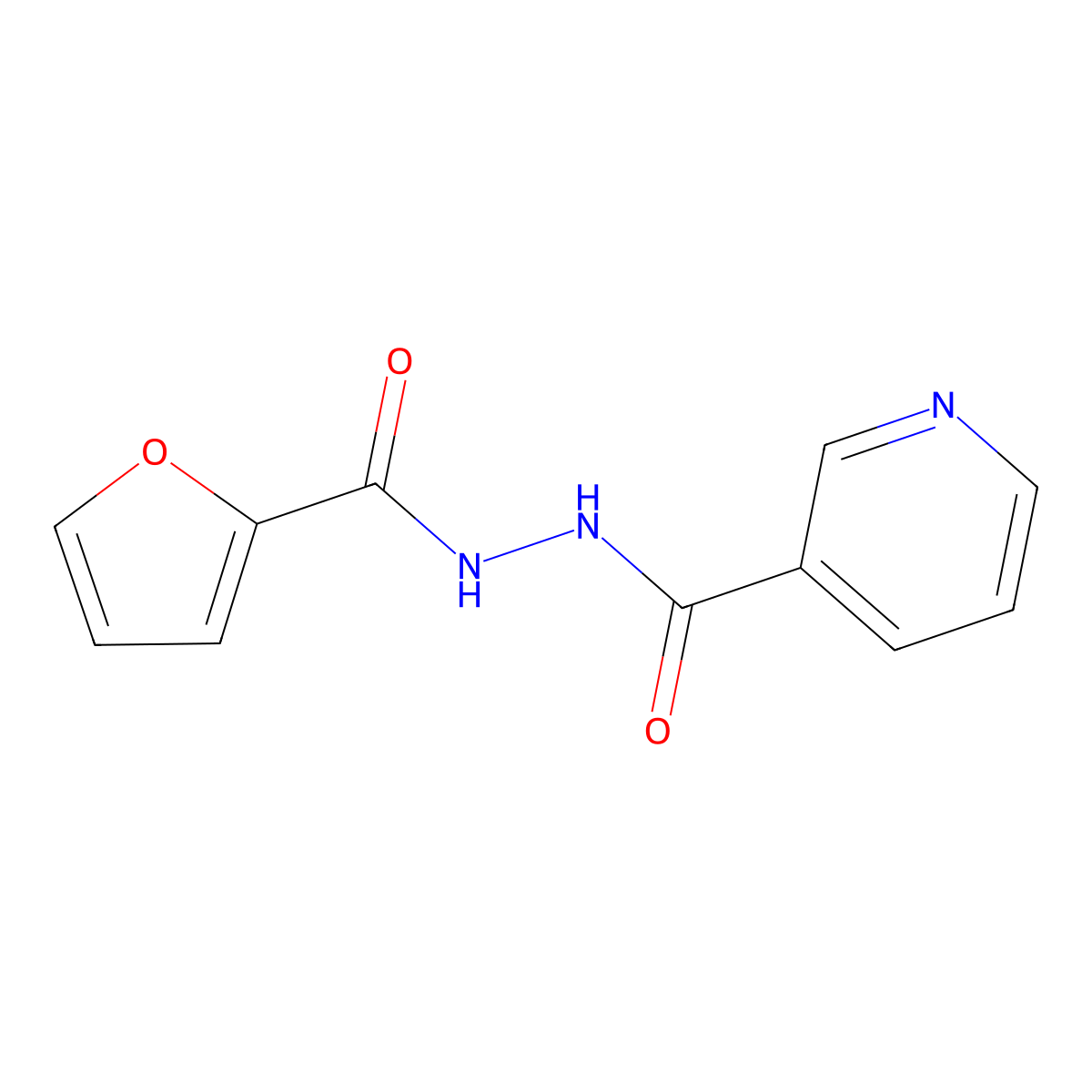 N-(furan-2-carbonyl)-N'-nicotinoyl-hydrazine molecular structure, CAS 56352-72-8