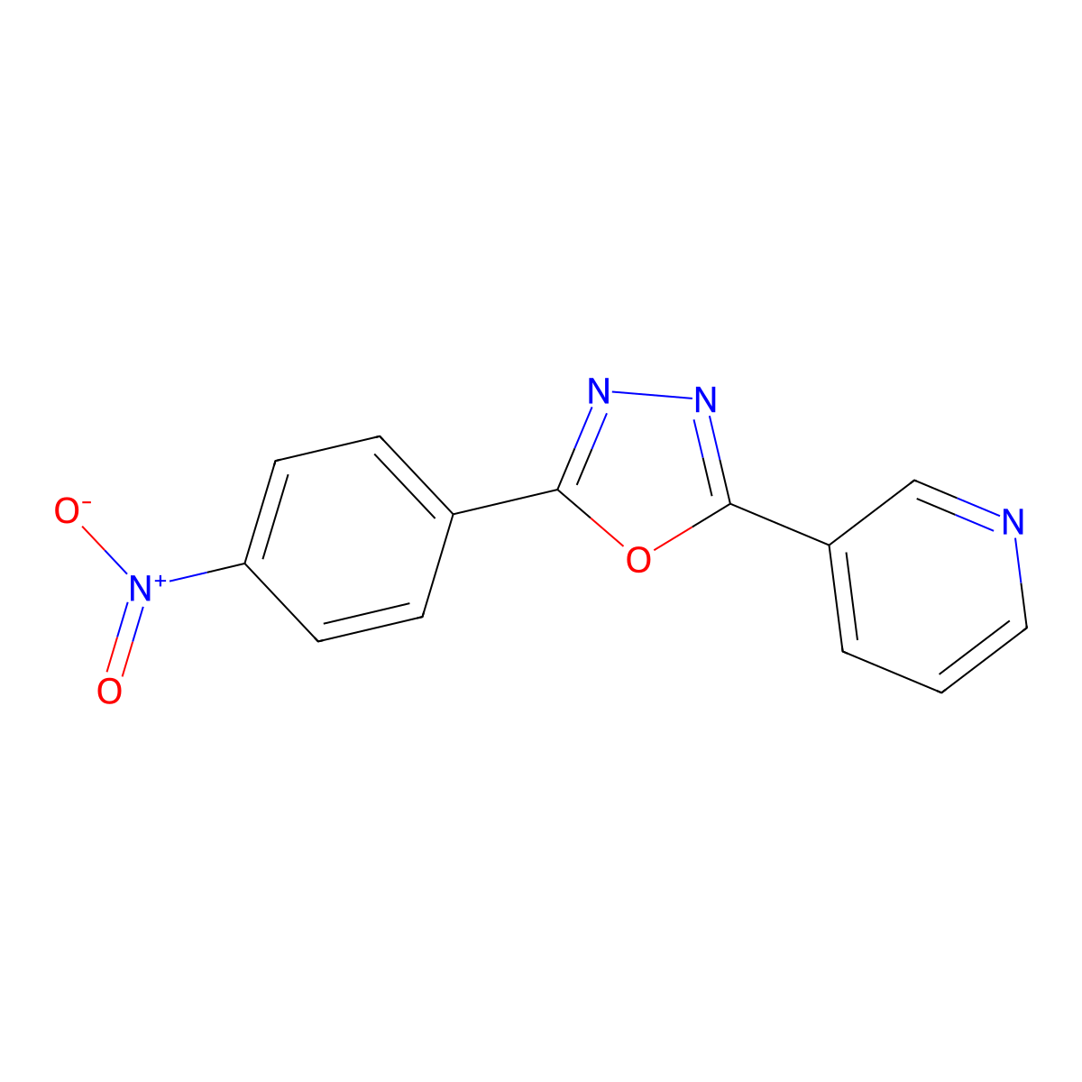 3-[5-(4-Nitrophenyl)-1,3,4-oxadiazol-2-yl]pyridine molecular structure, CAS 56352-95-5
