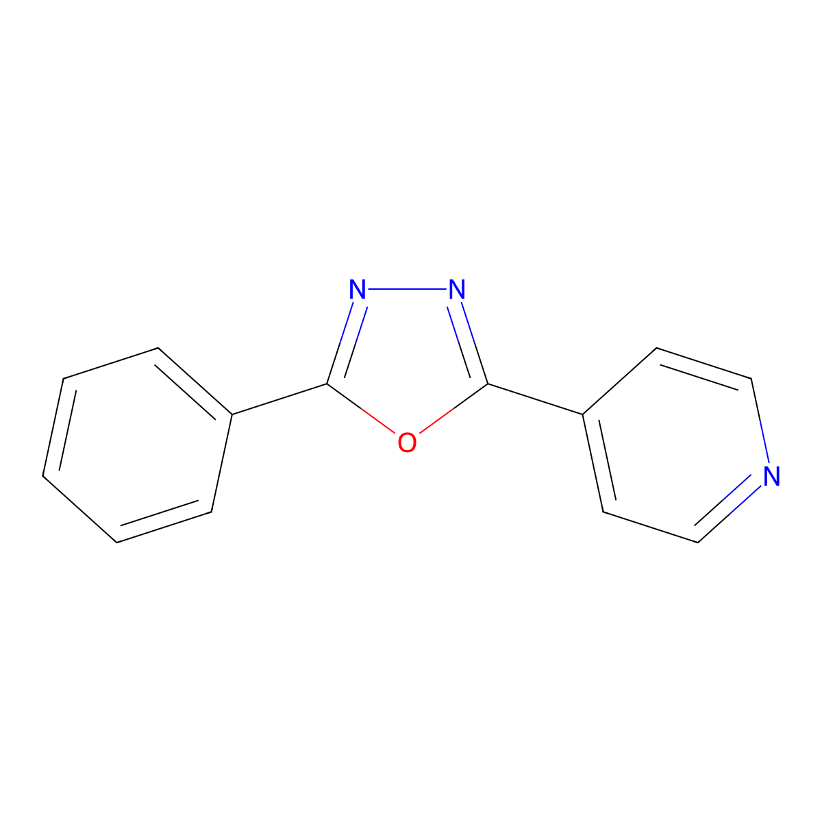 4-(5-Phenyl-1,3,4-oxadiazol-2-yl)pyridine molecular structure, CAS 56353-00-5