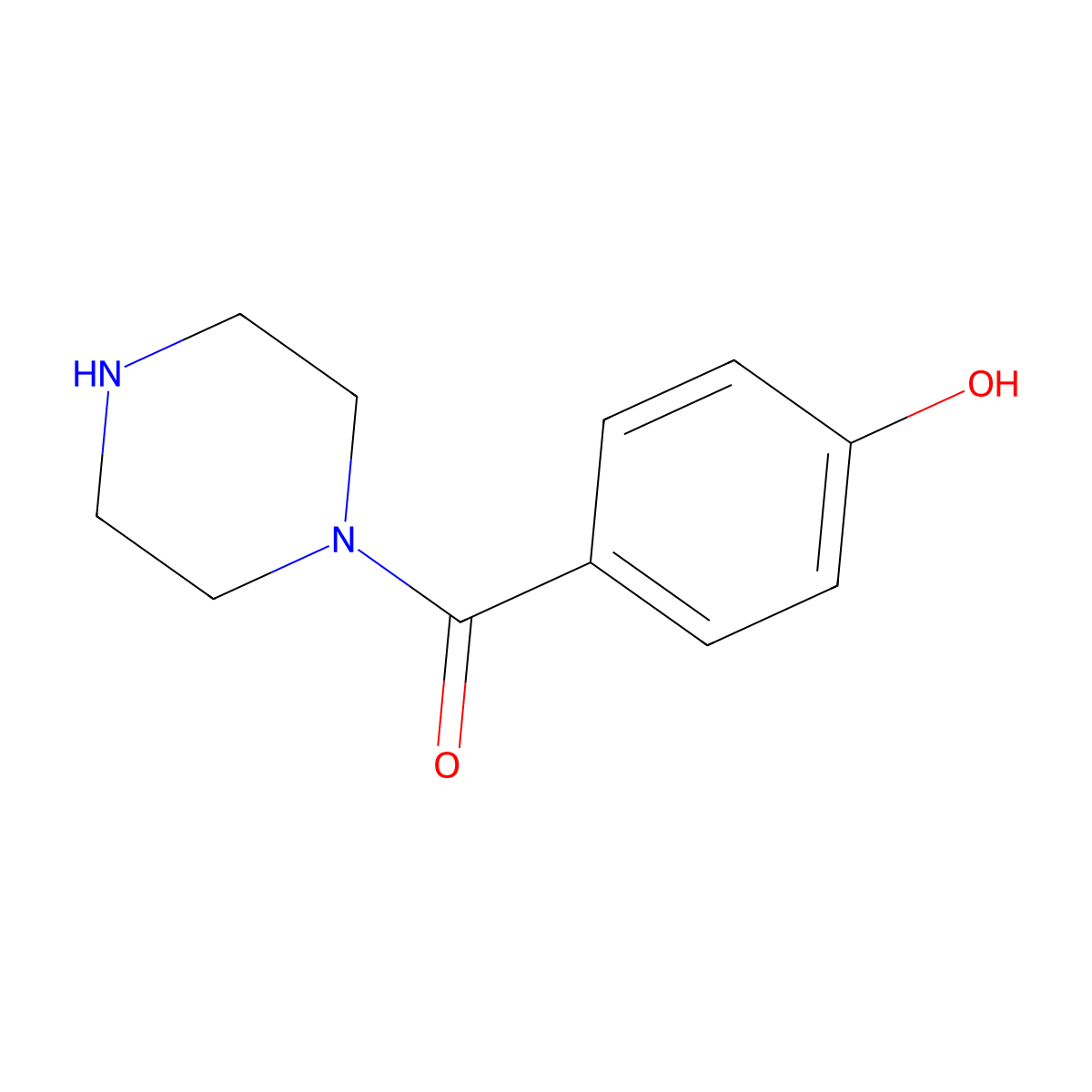 (4-Hydroxy-phenyl)-piperazin-1-yl-methanone molecular structure, CAS 563538-33-0
