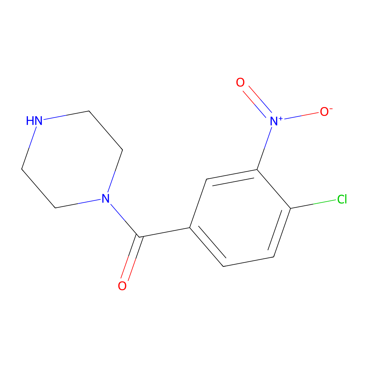 (4-Chloro-3-nitrophenyl)(piperazin-1-YL)methanone molecular structure, CAS 563538-35-2