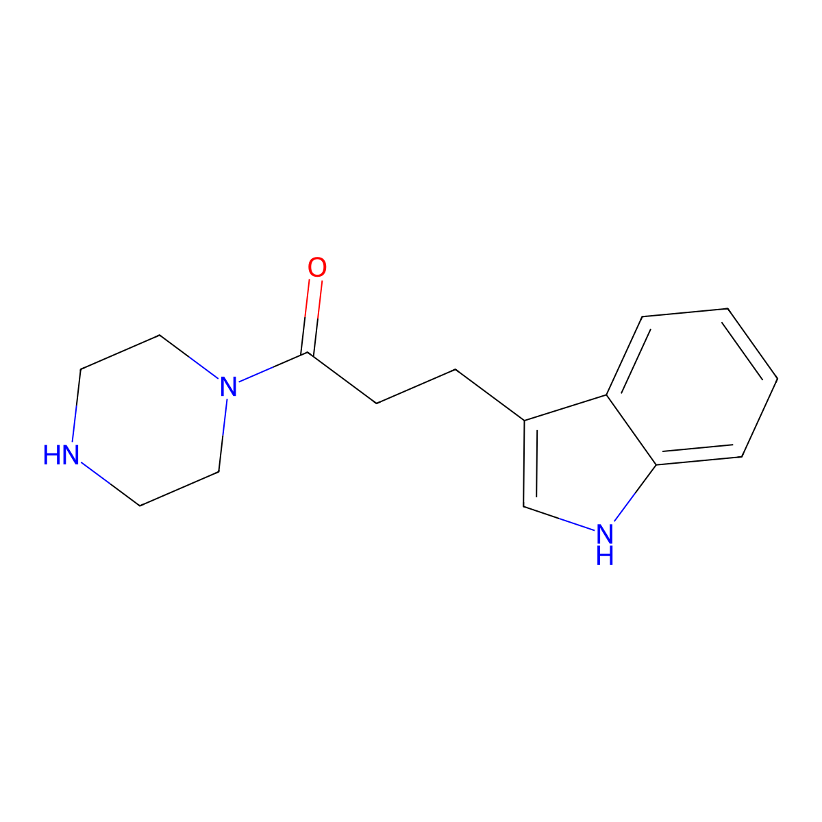 3-(1H-indol-3-yl)-1-(piperazin-1-yl)propan-1-one molecular structure, CAS 563538-37-4