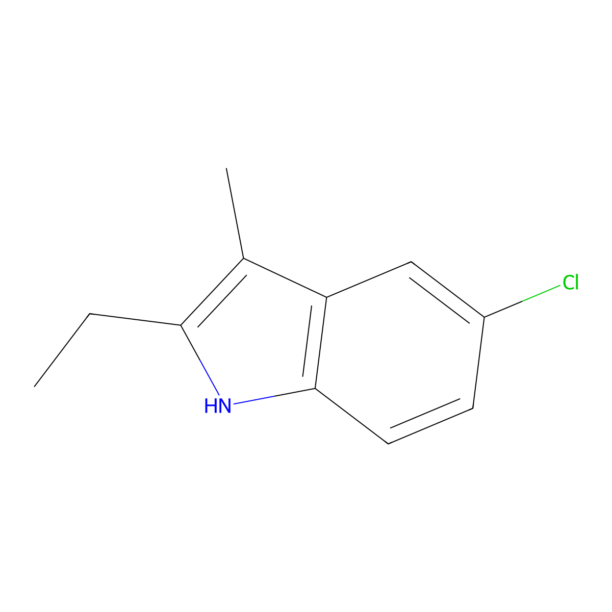 5-chloro-2-ethyl-3-methyl-1H-indole molecular structure, CAS 563539-28-6