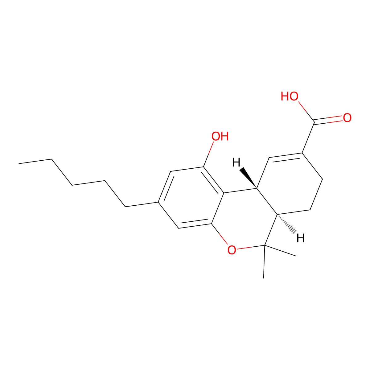 11-Nor-9-carboxy-delta9-tetrahydrocannabinol molecular structure, CAS 56354-06-4