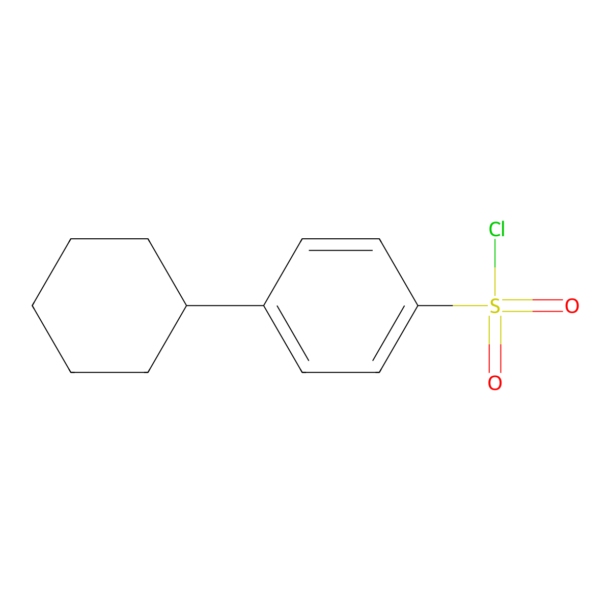 4-Cyclohexylbenzene-1-sulfonyl chloride molecular structure, CAS 56354-57-5