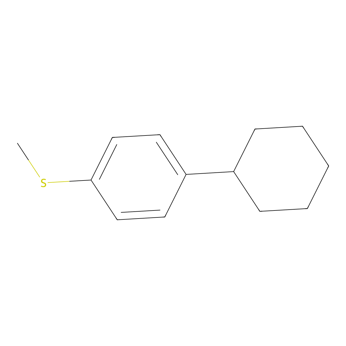 (4-Cyclohexylphenyl)(methyl)sulfane molecular structure, CAS 56354-58-6