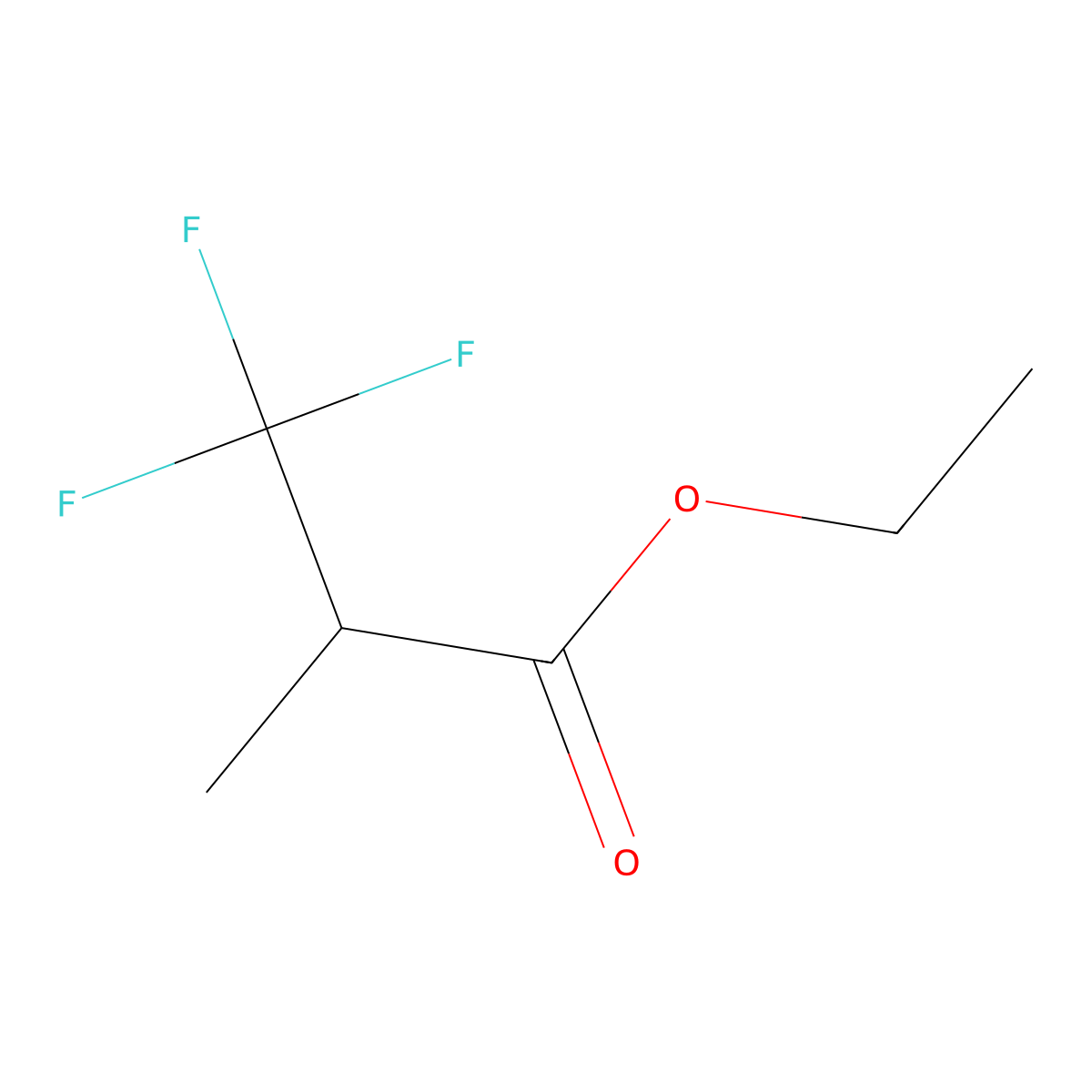 Ethyl 3,3,3-trifluoro-2-methylpropanoate molecular structure, CAS 56354-75-7