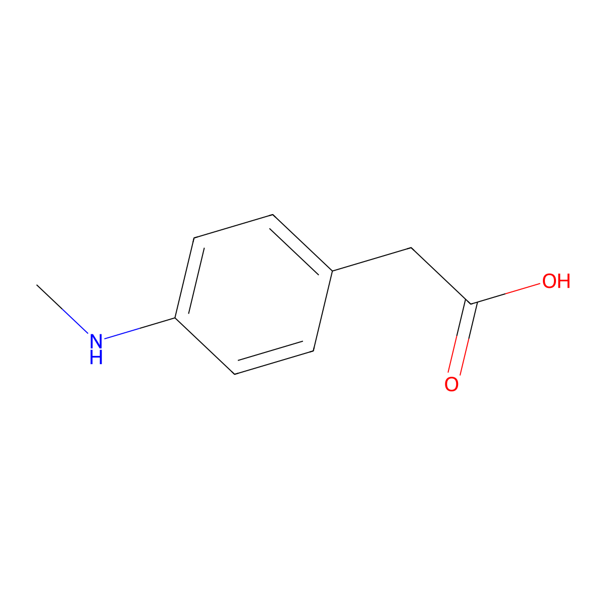 [4-(Methylamino)phenyl]acetic acid molecular structure, CAS 56355-42-1