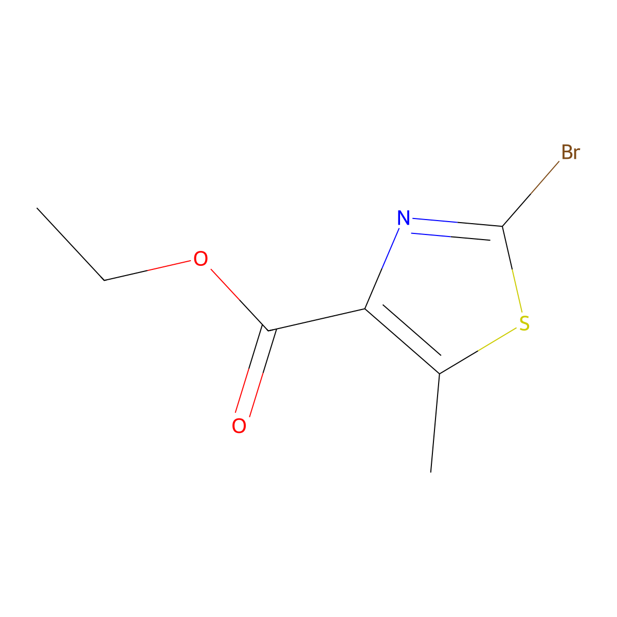 4-Thiazolecarboxylic acid, 2-bromo-5-methyl-, ethyl ester molecular structure, CAS 56355-62-5