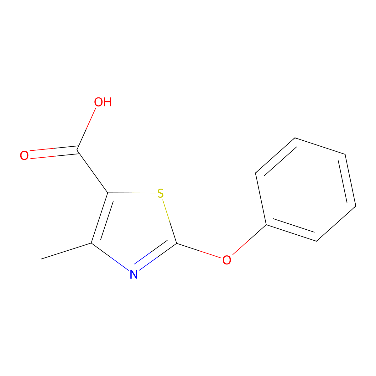 4-Methyl-2-phenoxy-1,3-thiazole-5-carboxylic acid molecular structure, CAS 56355-63-6