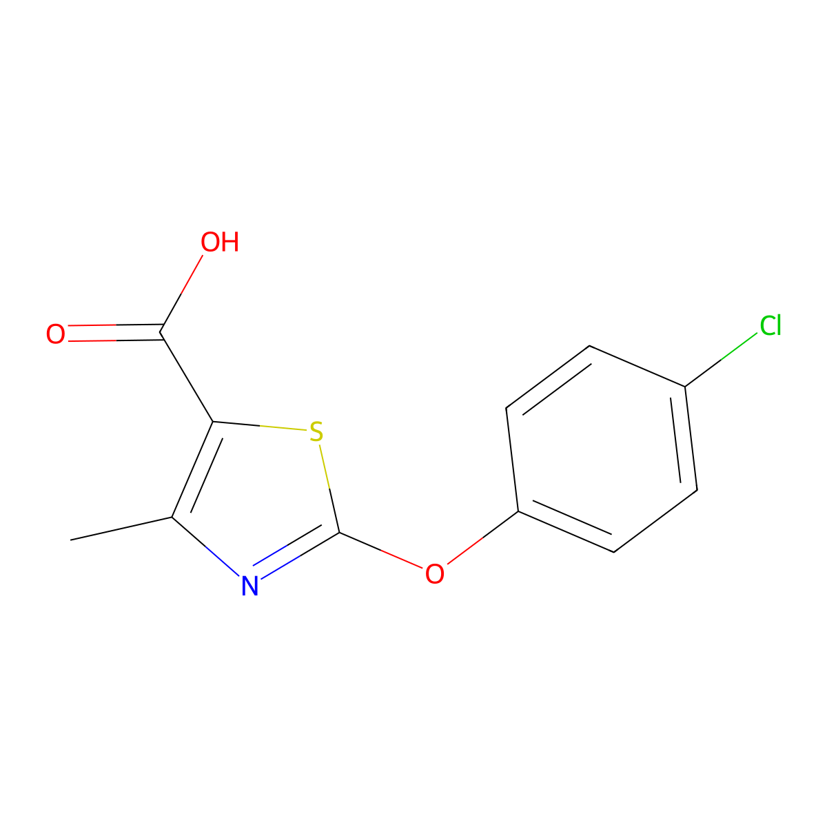 2-(4-Chloro-phenoxy)-4-methyl-thiazole-5-carboxylic acid molecular structure, CAS 56355-67-0