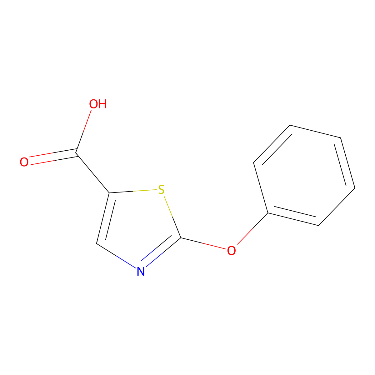 2-Phenoxythiazole-5-carboxylic acid molecular structure, CAS 56355-70-5