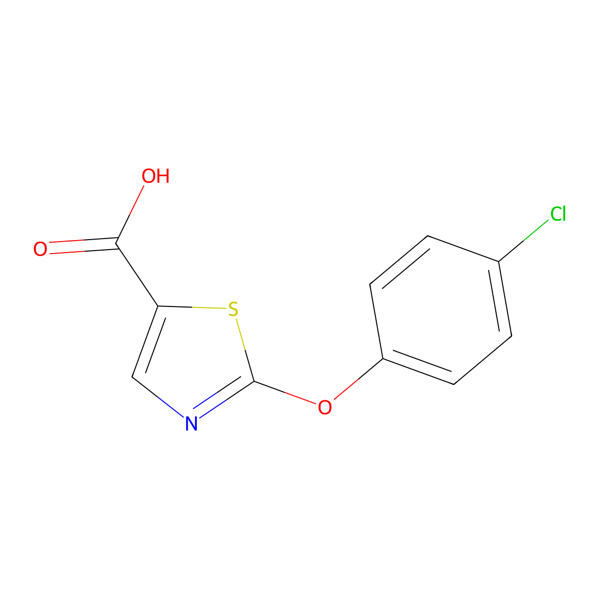 2-(4-Chlorophenoxy)thiazole-5-carboxylic acid molecular structure, CAS 56355-73-8