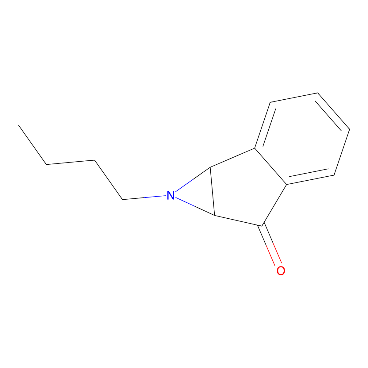 Indeno(1,2-b)azirin-6(1H)-one, 1-butyl-1a,6a-dihydro- molecular structure, CAS 56359-28-5