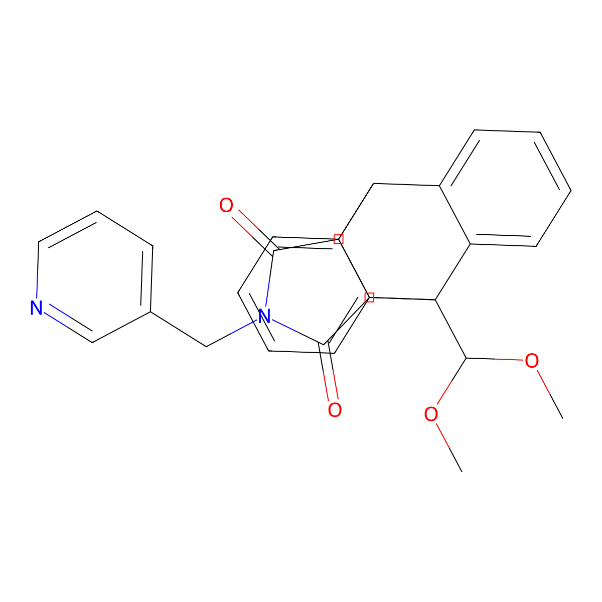 1-(Dimethoxymethyl)-17-(pyridin-3-ylmethyl)-17-azapentacyclo[6.6.5.02,7.09,14.015,19]nonadeca-2,4,6,9,11,13-hexaene-16,18-dione molecular structure, CAS 5636-30-6