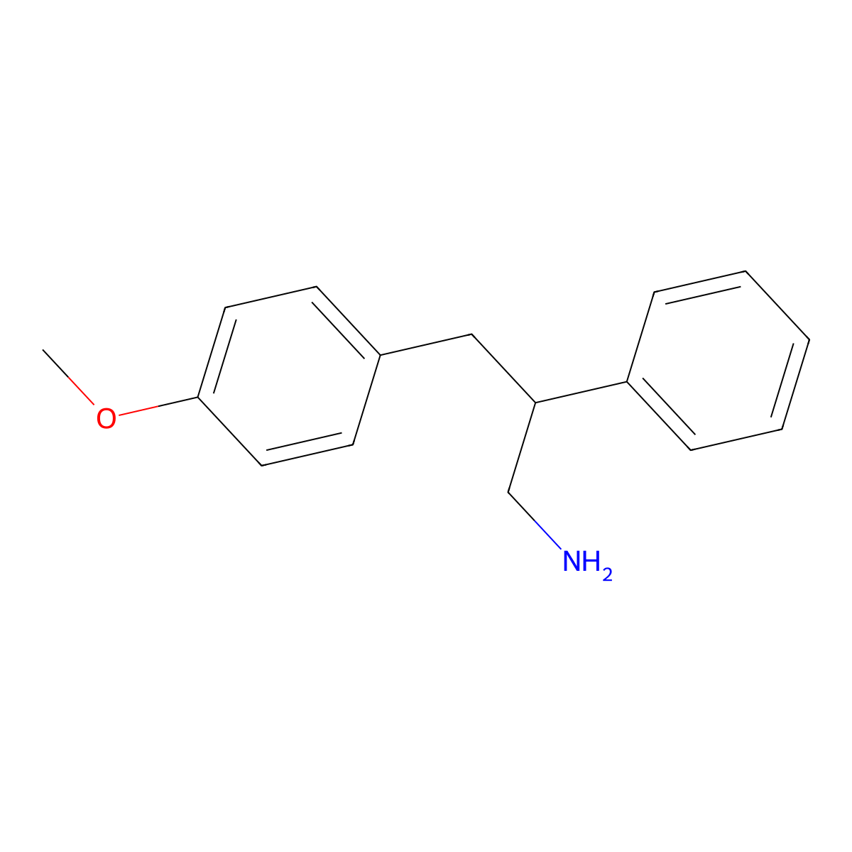 3-(4-Methoxyphenyl)-2-phenylpropan-1-amine molecular structure, CAS 5636-50-0