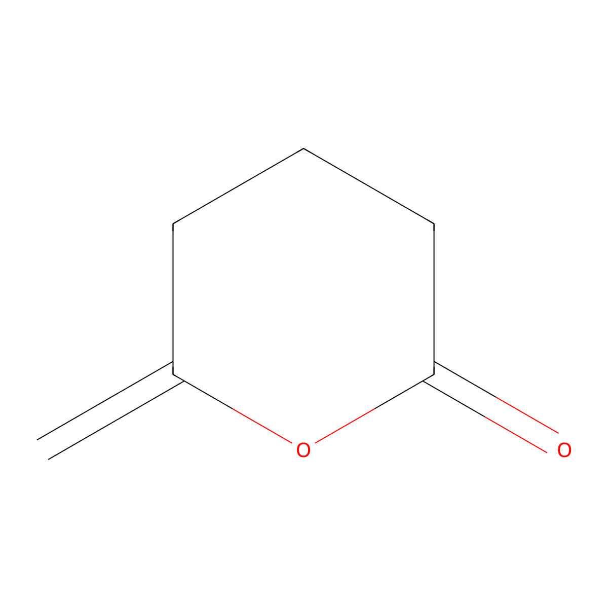 Tetrahydro-6-methylene-2H-pyran-2-one molecular structure, CAS 5636-66-8