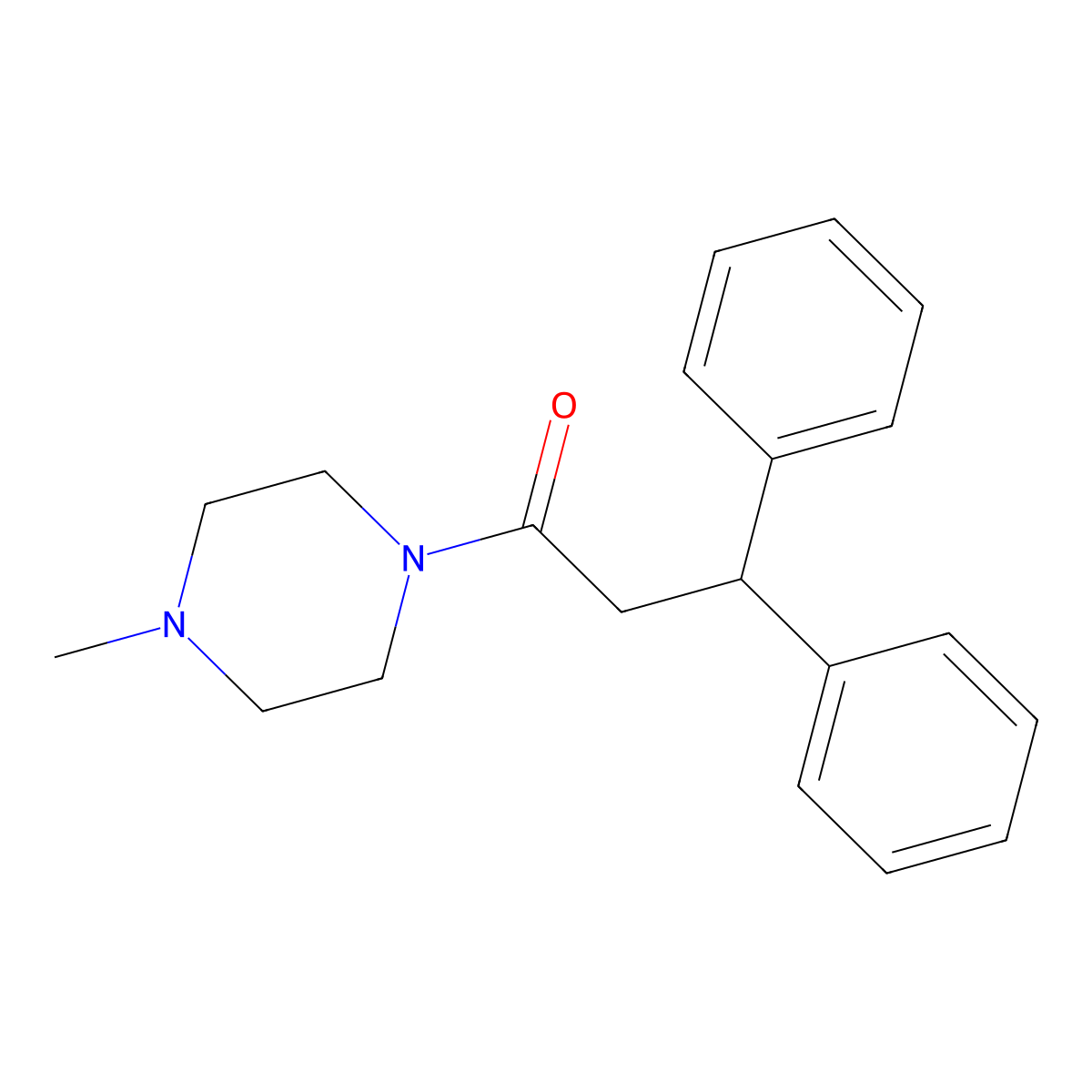 1-(4-Methylpiperazin-1-yl)-3,3-diphenylpropan-1-one molecular structure, CAS 5636-79-3